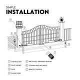 Swing Gate Opener Automatic Full Solar Power Kit Remote Control - Extra Image