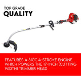 4 Stroke Curved Shaft Split Line Trimmer Whipper Snipper Cutter Garden Tool - Front View