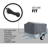 6X4 Box Trailer Cage Canvas Cover (900mm) Universal Waterproof Rip Resistant 3ft - Rear View