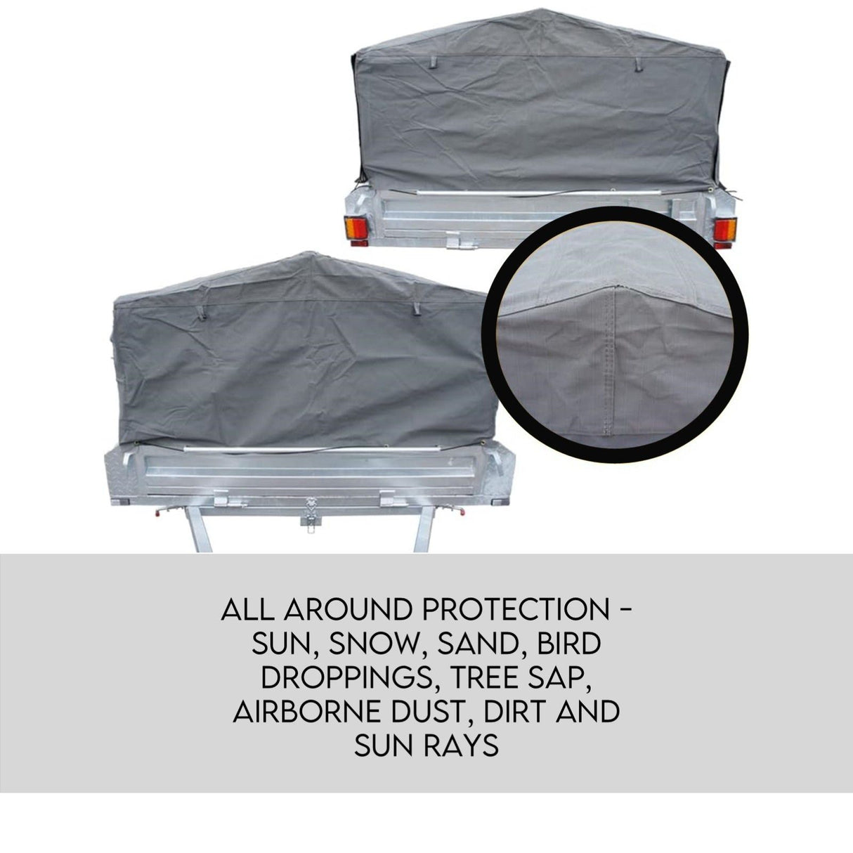 8x5 Box Trailer Cage Canvas Cover (900mm) 3ft Universal Waterproof Rip Resistant