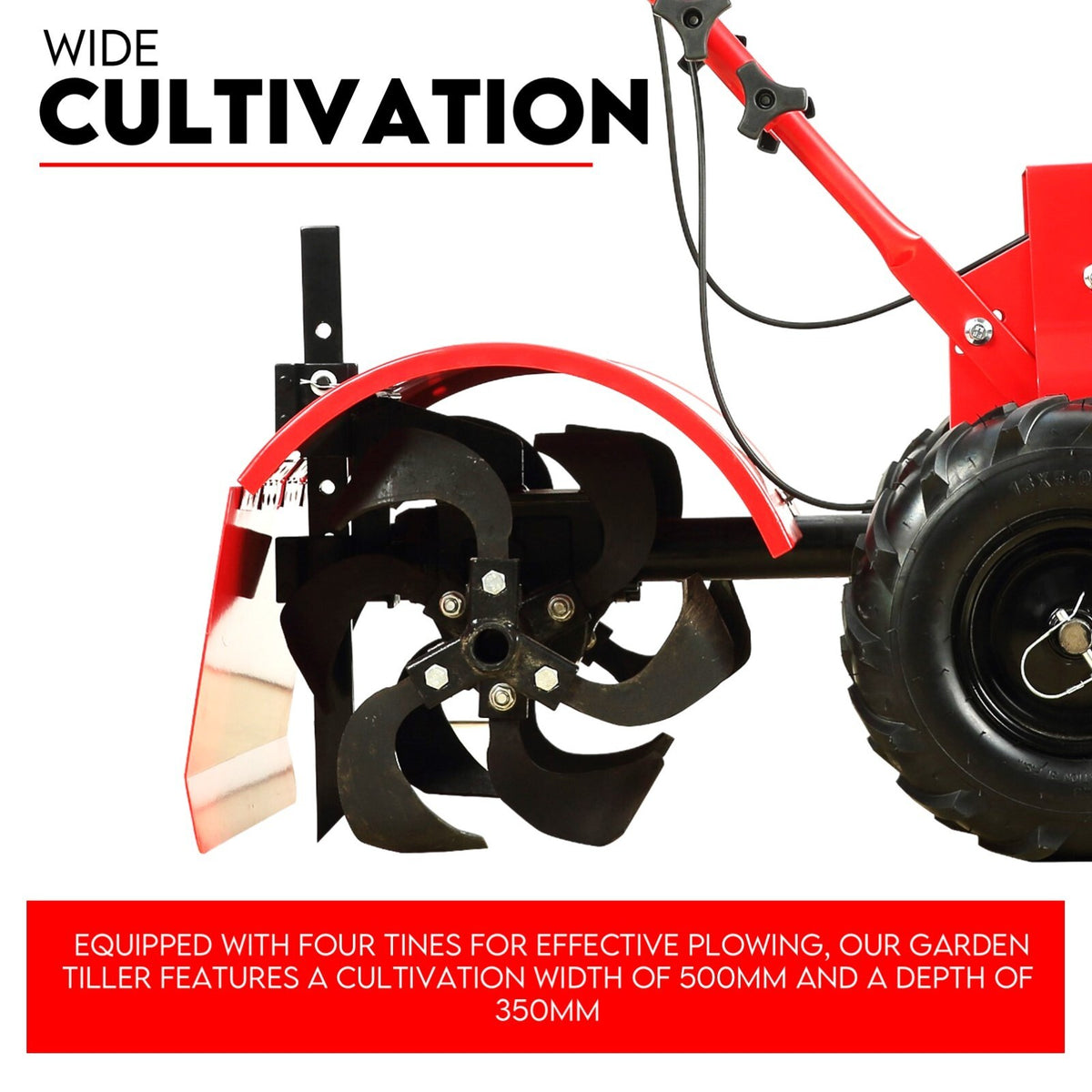 7HP Tiller Cultivator 4 Strokes Rotating Tines Power Handheld Rotary Hoe 4 Blades