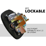 Whale Tail T Handle Lock Latch Compression Lock Trailer Toolbox Black Chrome - Front View