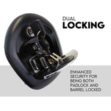 Whale Tail T Handle Lock Latch Compression Lock Trailer Toolbox Black Chrome - Top-Down View