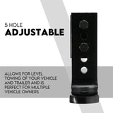 Adjustable Tow Bar Hitch Black Towbar Ball - Front View