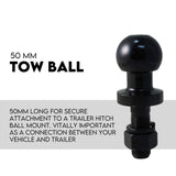 Adjustable Tow Bar Hitch Black Towbar Ball - 45-Degree Angle