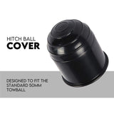Adjustable Tow Bar Hitch Black Towbar Ball - Rear View