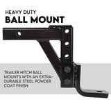 Adjustable Drop Towbar Tow Bar Ball Mount Tongue Hitch Trailer Car 3500KG - Top-Down View