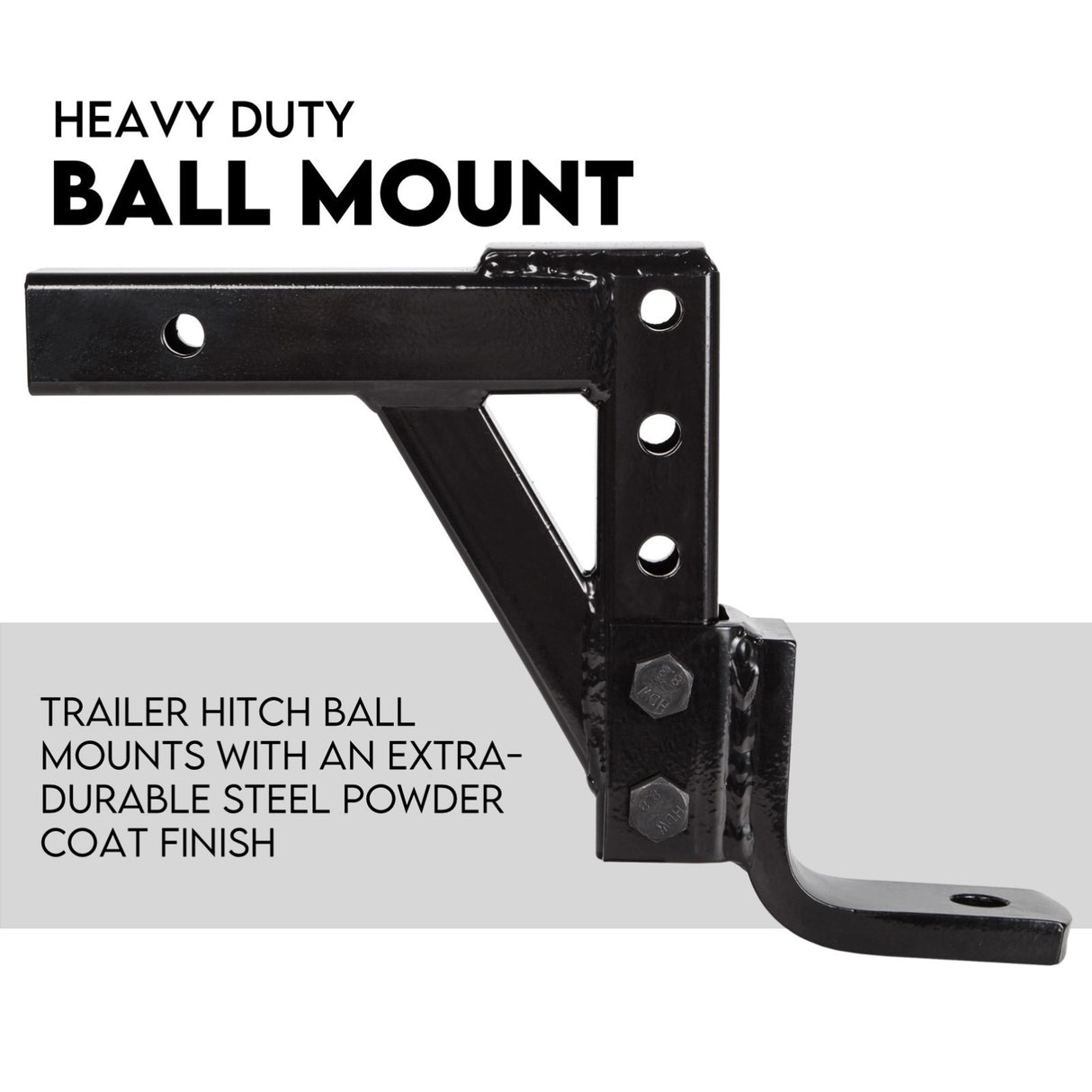 Towbar Adjustable Drop Tow Bar Ball Mount Tongue Hitch Trailer Car 3500KG 50mm