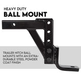Towbar Adjustable Drop Tow Bar Ball Mount Tongue Hitch Trailer Car 3500KG 50mm