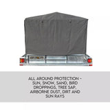 900mm Trailer Cage Canvas Tarp Cover for 6x4 High Quality Cage Universal 3 foot - Side View