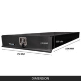 Under Tray Body Tool Box Trundle Drawer 1500 Long UTE Truck ToolBox Black - Side View