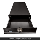 Under Tray Body Tool Box Trundle Drawer 1500 Long UTE Truck ToolBox Black - Top-Down View