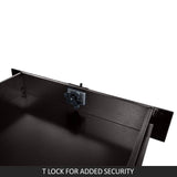 Under Tray Body Tool Box Trundle Drawer 1500 Long UTE Truck ToolBox Black - Close-Up Angle