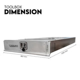 Under Tray Tool Box Trundle Drawer 1500 mm UTE Drawer Dual Extra Cab Toolbox - Rear View