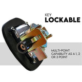Black Whale Tail T Handle Lock Latch Compression Lock Trailer Ute Toolbox - Front View