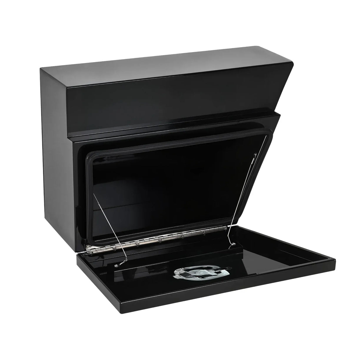 600mm Pair of Under Tray Tool Box Aluminium Undertray Underbody Toolbox Black
