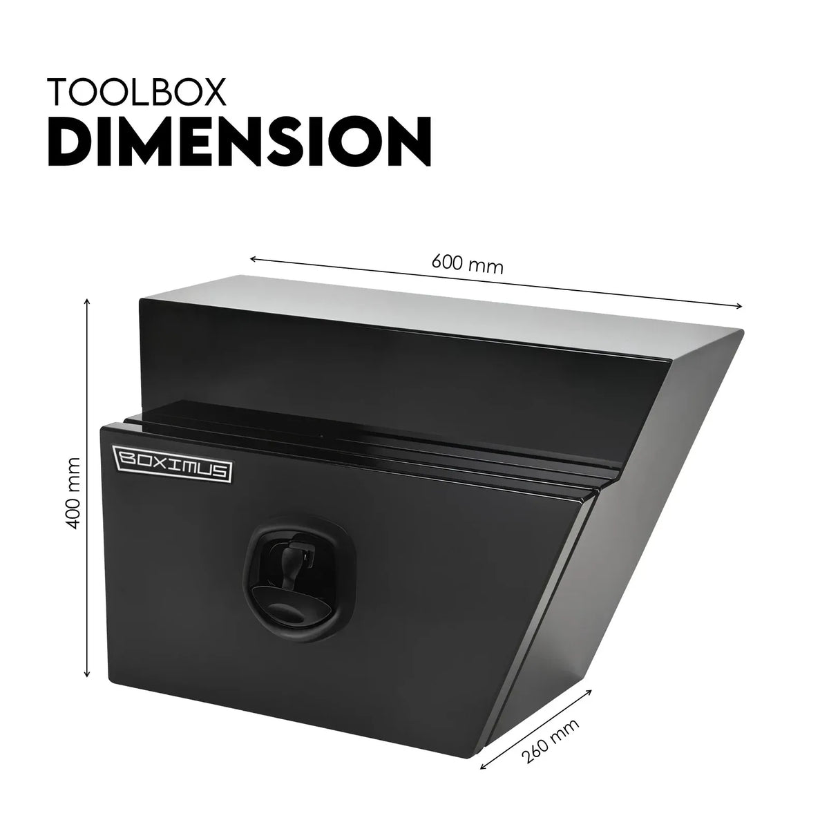 600mm Pair of Under Tray Tool Box Aluminium Undertray Underbody Toolbox Black