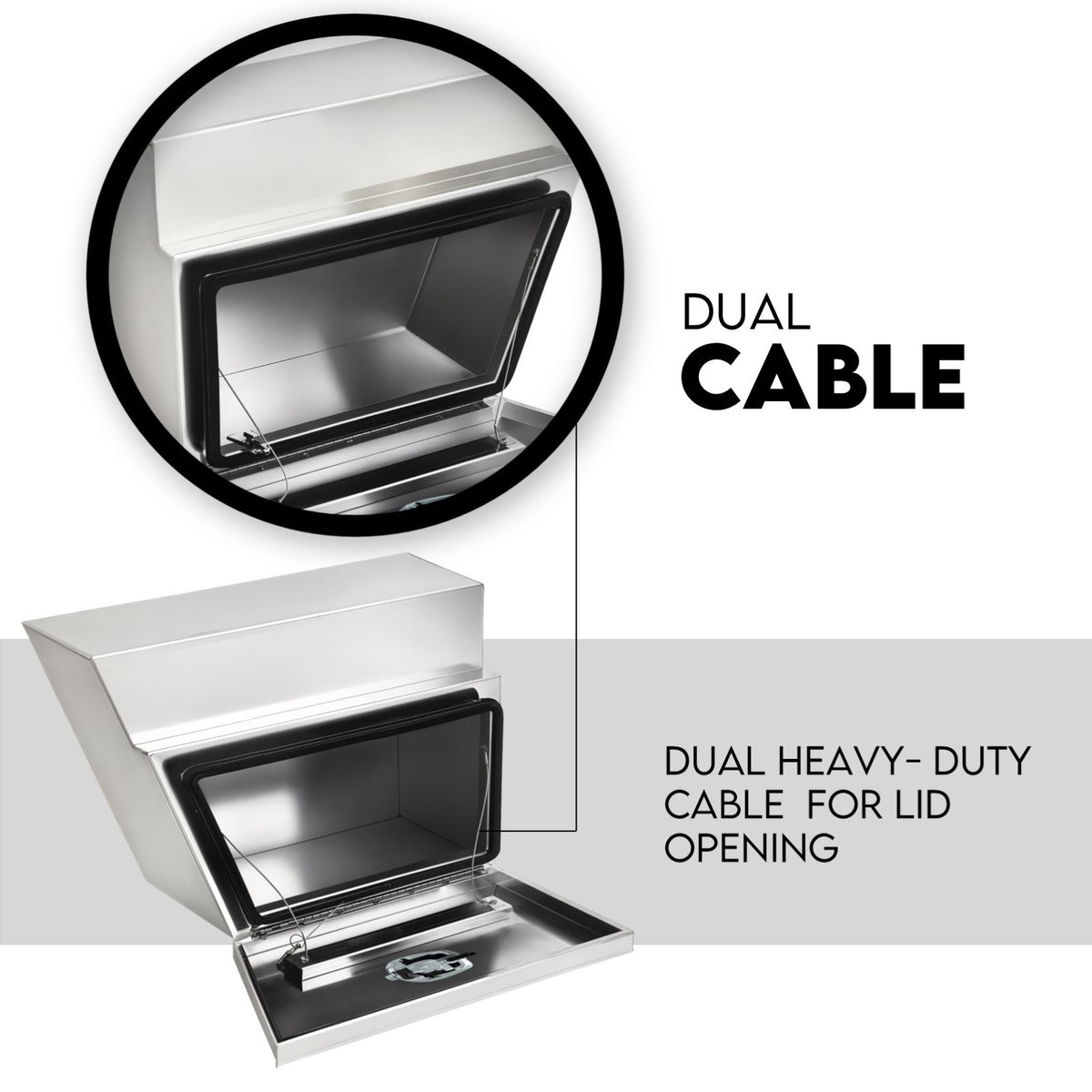 600mm Pair of Under Tray Undertray Tool Box Aluminium Alloy Underbody Toolbox