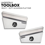 750mm Pair of Undertray Toolbox Aluminium Under Tray Underbody Tool Box Flat UTE
