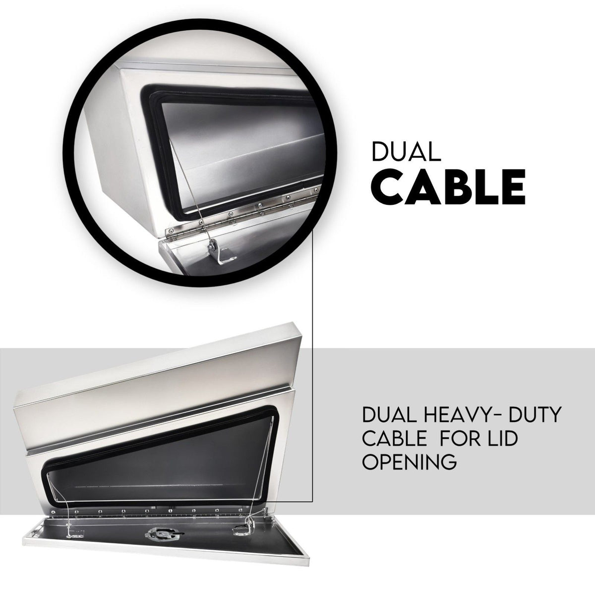 750mm Pair of Undertray Toolbox Aluminium Under Tray Underbody Tool Box Flat UTE