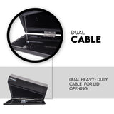 Under Tray Tool Box Underbody Pair Set 750mm Black Steel - 45-Degree Angle