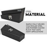 Under Tray Tool Box Underbody Pair Set 900mm Black Steel - Side View