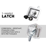 Under Tray Tool Box Underbody Pair Set 900mm Black Steel - Rear View