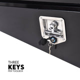 Under Tray Tool Box Underbody Pair Set 900mm Black Steel - Close-Up Angle