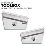Under Tray Tool Box Underbody Pair Set 750mm Aluminium