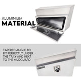 Under Tray Tool Box Underbody Pair Set 750mm Aluminium - Front View
