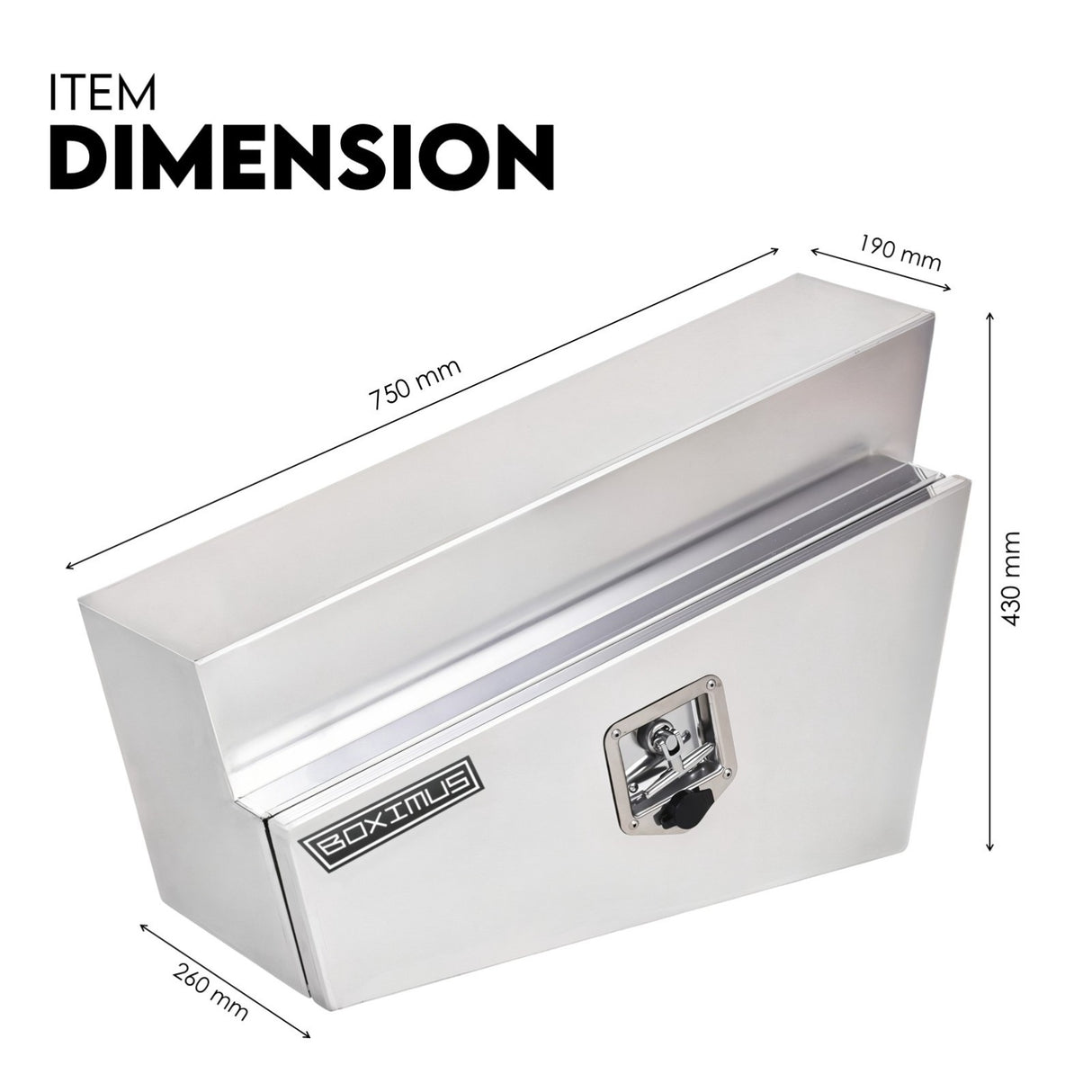 Under Tray Tool Box Underbody Pair Set 750mm Aluminium