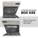 Under Tray Tool Box Underbody Pair Set 600mm Aluminium - Side View