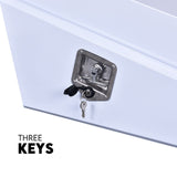 Under Tray Tool Box Underbody Pair Set 750mm White Steel - Low Angle