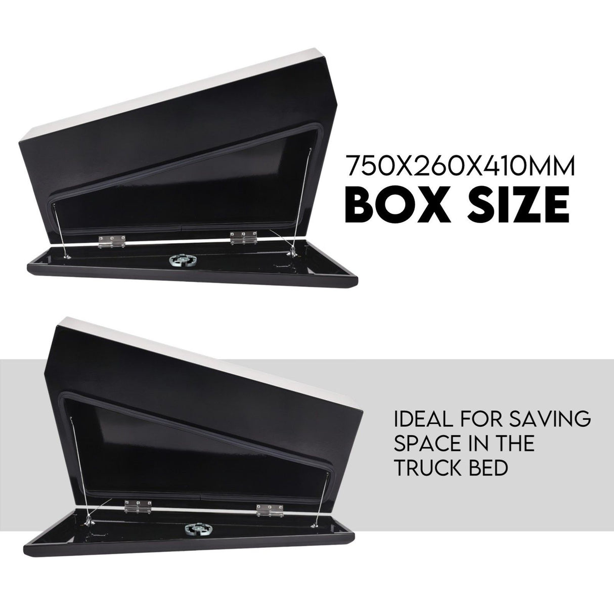 750mm Pair of Under Tray Undertray Tool Box Steel Underbody Toolbox