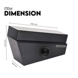 750mm Pair of Under Tray Undertray Tool Box Steel Underbody Toolbox - Close-Up Angle