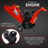 7HP Wood Chipper Self Feeding Shredder Mulcher Machine Petrol Garden Portable - Front View