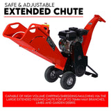 7HP Wood Chipper Self Feeding Shredder Mulcher Machine Petrol Garden Portable - Side View