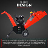 7HP Wood Chipper Self Feeding Shredder Mulcher Machine Petrol Garden Portable - Top-Down View