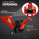 7HP Wood Chipper Self Feeding Shredder Mulcher Machine Petrol Garden Portable - Rear View