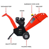 7HP Wood Chipper Self Feeding Shredder Mulcher Machine Petrol Garden Portable - Extra Image