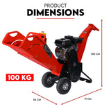 7HP Wood Chipper Self Feeding Shredder Mulcher Machine Petrol Garden Portable - Extra Image