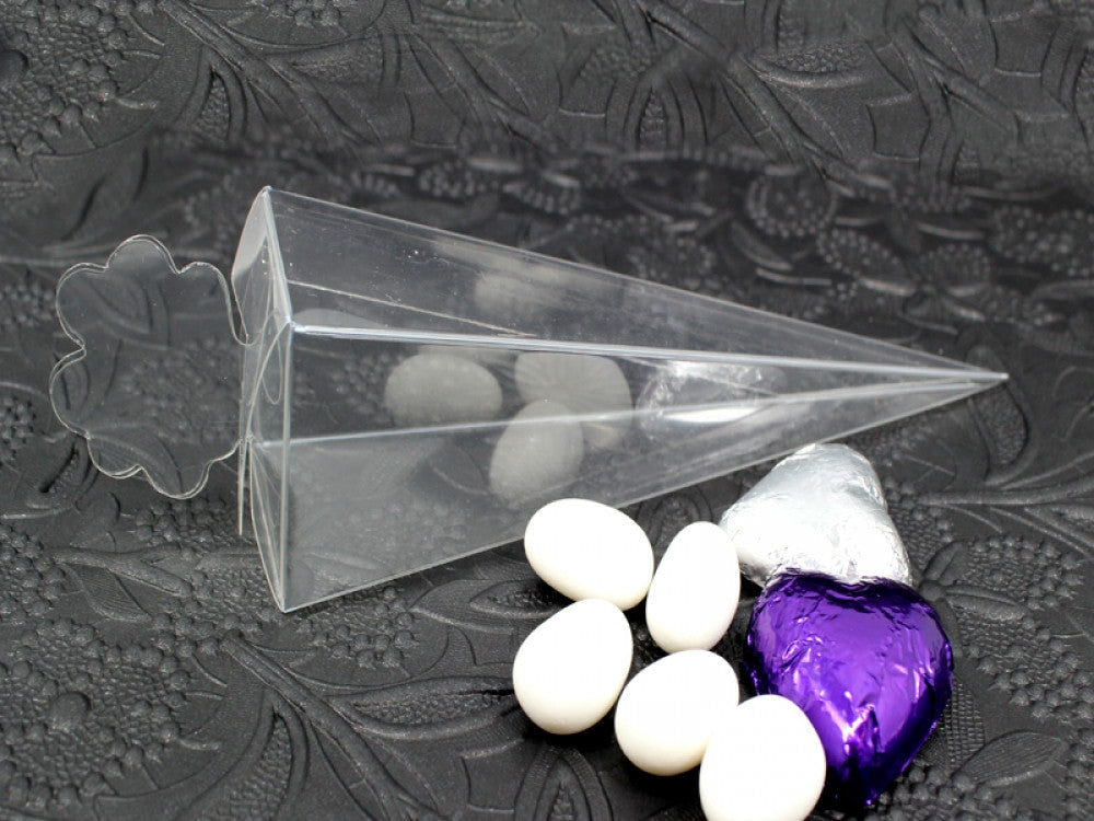 100 Clear Pyramid Shaped Gift Boxes - Ideal for Wedding Favors, Jewelry, and Party Treats