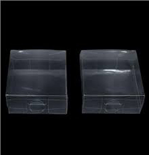 100-Pack Clear PVC Folding Boxes - 15x15x4cm Small Gift Boxes for Weddings, Jewelry, Party Favors, Candy, and Soap Packaging