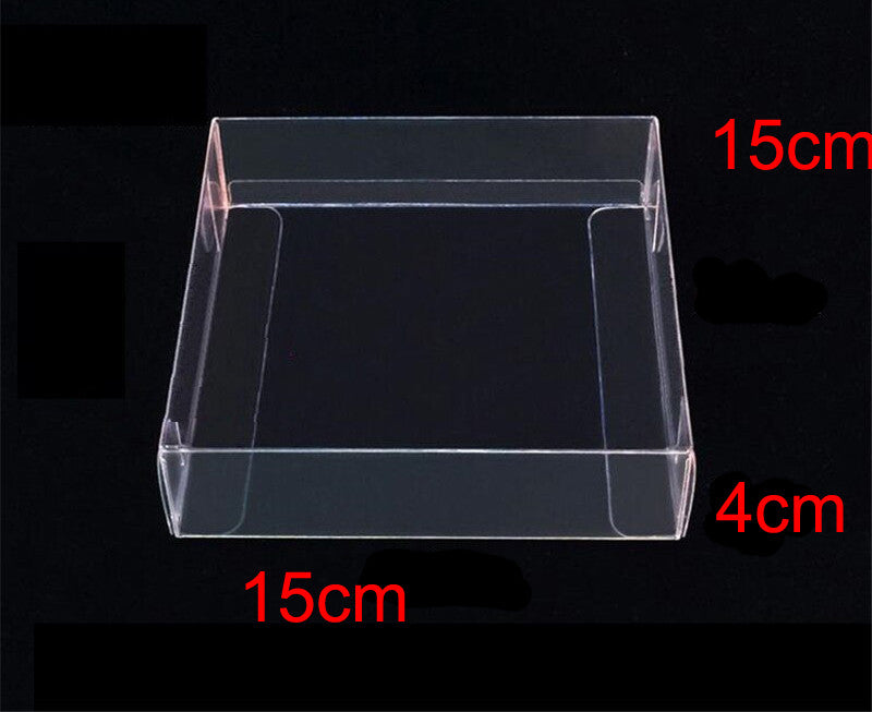 100-Pack Clear PVC Folding Boxes - 15x15x4cm Small Gift Boxes for Weddings, Jewelry, Party Favors, Candy, and Soap Packaging