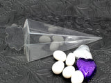 10 Pack of Clear Pyramid Triangle Shaped Small Clear Gift Box - Bomboniere Jewelry Gift Party Favor Model Candy Chocolate Soap Box - Side View