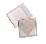 10 Pack of 8cm Square Wedding Invitation Coaster Favor Function product Presentation Cookie Biscuit Patisserie Gift Box - 2cm deep - White Card with Clear Slide On PVC Lid - Side View