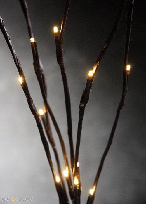 10-Pack Warm White LED Branch Fairy Lights - 50cm Height with 20 Adjustable Bulbs per Stem
