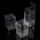10 Pack of 5x8cm Clear PVC Plastic Folding Packaging Small rectangle/square Boxes for Wedding Jewelry Gift Party Favor Model Candy Chocolate Soap Box - Front View
