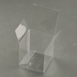 10 Pack of 8x8x10cm Clear PVC Plastic Folding Packaging Small rectangle/square Boxes for Wedding Jewelry Gift Party Favor Model Candy Chocolate Soap Box - Side View