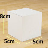 10 Pack of White 5x5x8cm Square Cube Card Gift Box - Folding Packaging Small rectangle/square Boxes for Wedding Jewelry Gift Party Favor Model Candy Chocolate Soap Box - Front View